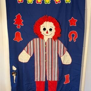 Raggedy Ann/Andy Door Decoration Grandpa/ Grandma 70s Appliqué